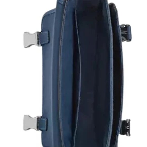 Authentic Coach Racer Messenger Bag In Signature Blue Jacquard - Picture 2 of 4